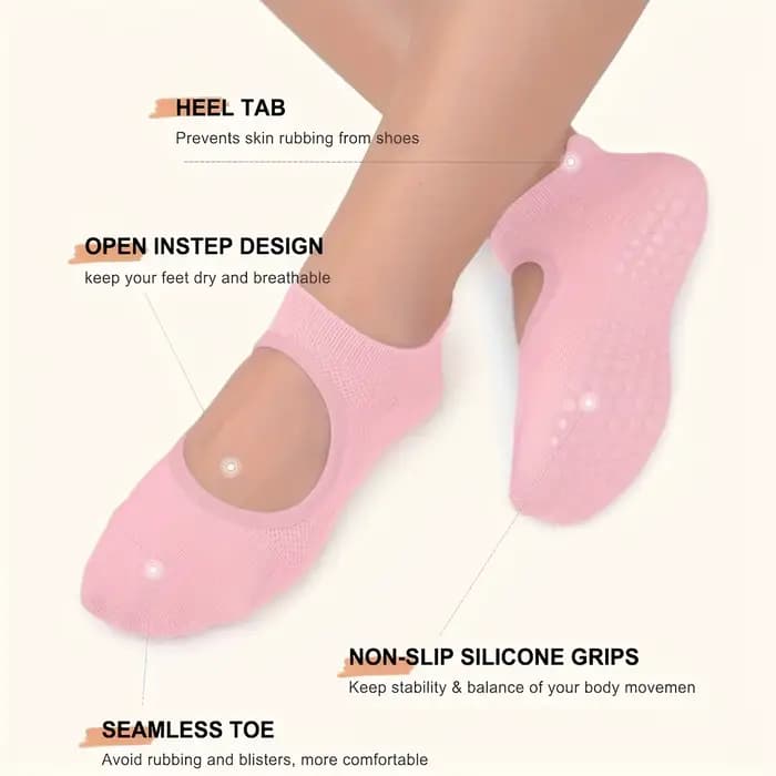 Chaussettes antidérapantes pour femmes, pour Yoga, Barre, Pilates, Fitness, sport, danse, YOGO