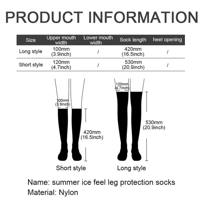GOBYGO Chaussettes hautes en soie glacée anti-UV respirantes antidérapantes pour le golf et le sport, effet rafraîchissant élastique, coupe amincissante