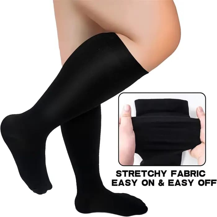 2XL-7XL grande taille chaussettes de Compression couleur unie femmes hommes sport course Yoga