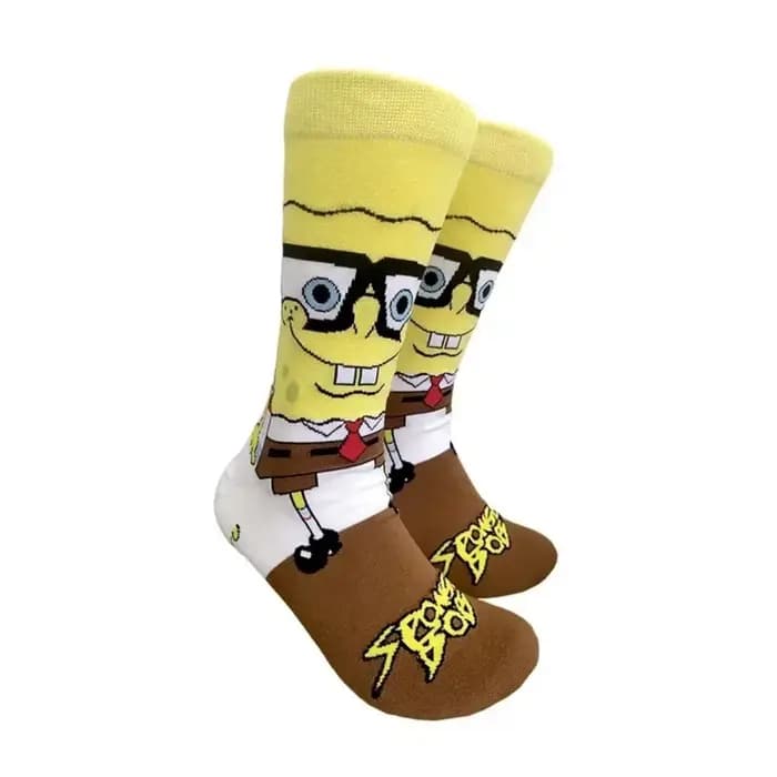 Chaussettes mi-mollet en coton pour homme et femme, motif dessin animé Bob l'éponge, chaussettes de sport Kawaii Patrick Star, chaussettes longues de printemps, cadeaux automne-hiver