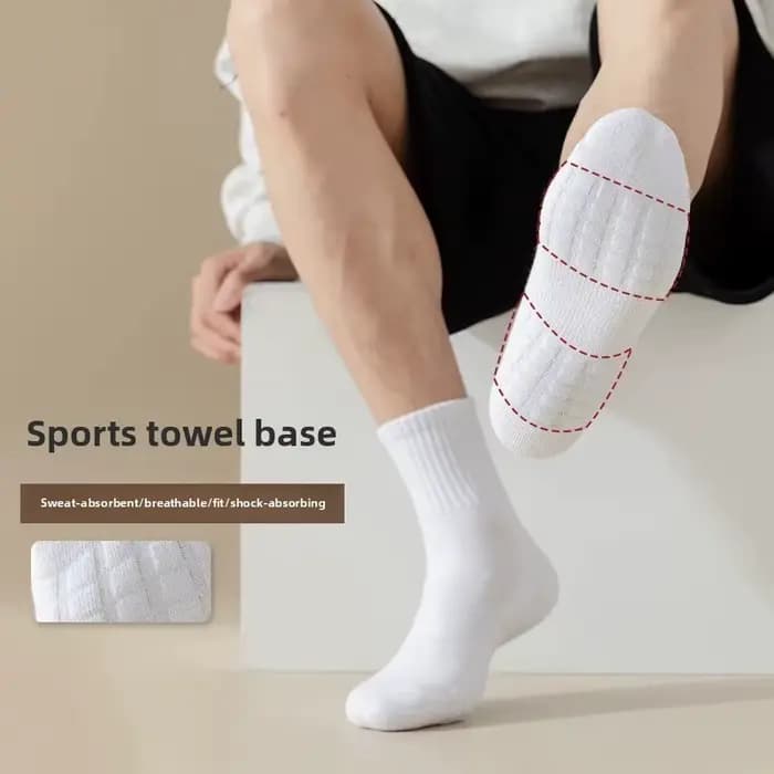 Chaussettes de sport respirantes et absorbant la sueur à fond épais pour hommes avec coussin inférieur pour la course à pied chaussettes de sport professionnelles pour hommes
