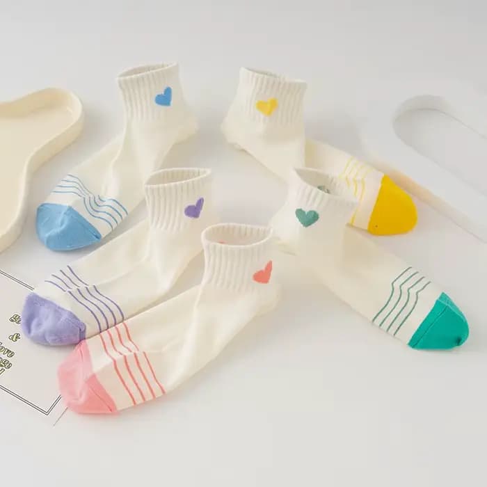 Lot de 5 paires de chaussettes blanches en coton pour femmes