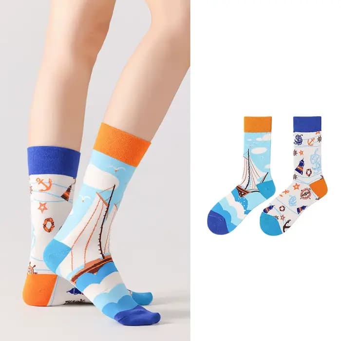 【5 paires】 Chaussettes originales AB Tide pour homme et femme, chaussettes colorées en coton, chaussettes unisexes à tube moyen pour toutes les saisons, cadeau
