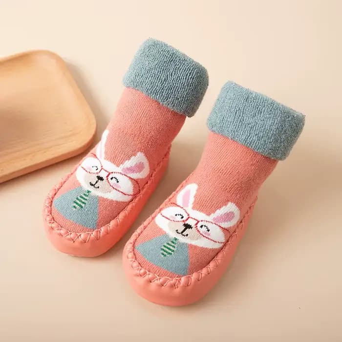Chaussette d'intérieur en coton éponge pour bébé fille