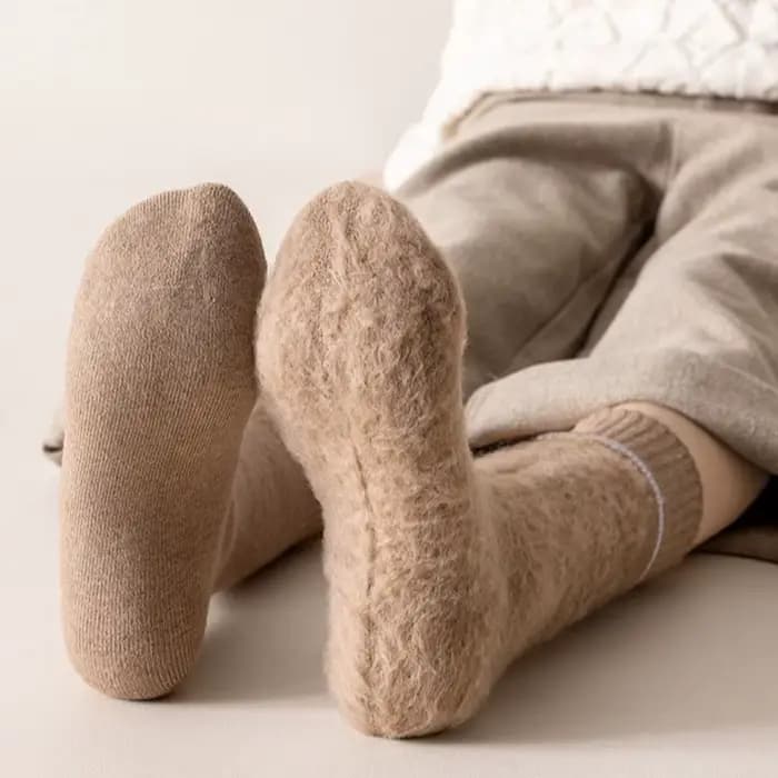 1 paire de chaussettes thermiques chaudes d'hiver pour femmes