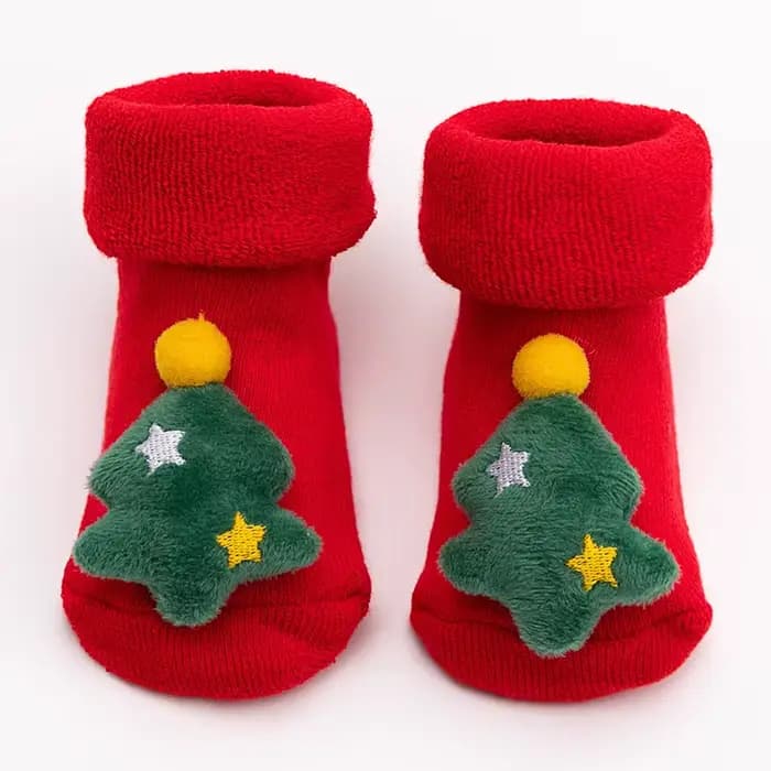 Chaussettes rouges de noël pour bébés garçons et filles