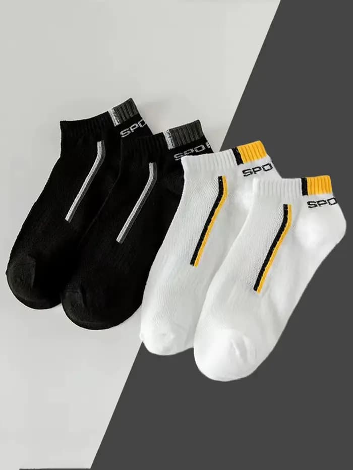 Chaussettes bateau antidérapantes pour hommes-5 paires