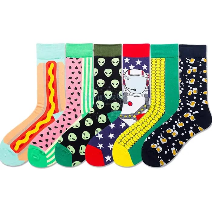 Nouveau INS bière maïs hommes et femmes chaussettes pastèque hot dog sushi marée