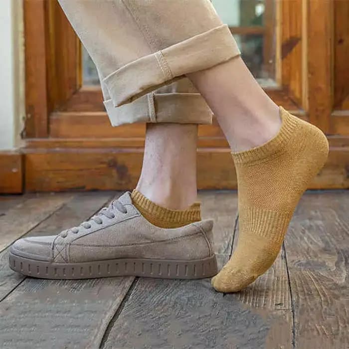 Chaussettes courtes respirantes en coton fin pour hommes