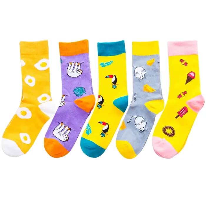 Chaussettes en coton colorées pour hommes et femmes