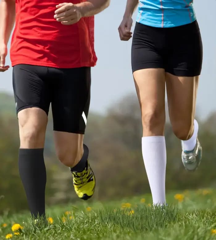 5 paires de chaussettes de Compression pour hommes, chaussettes de Sport de course, hauteur des genoux, 20-30mmHg, œdème médical, varices, bas de Compression pour femmes