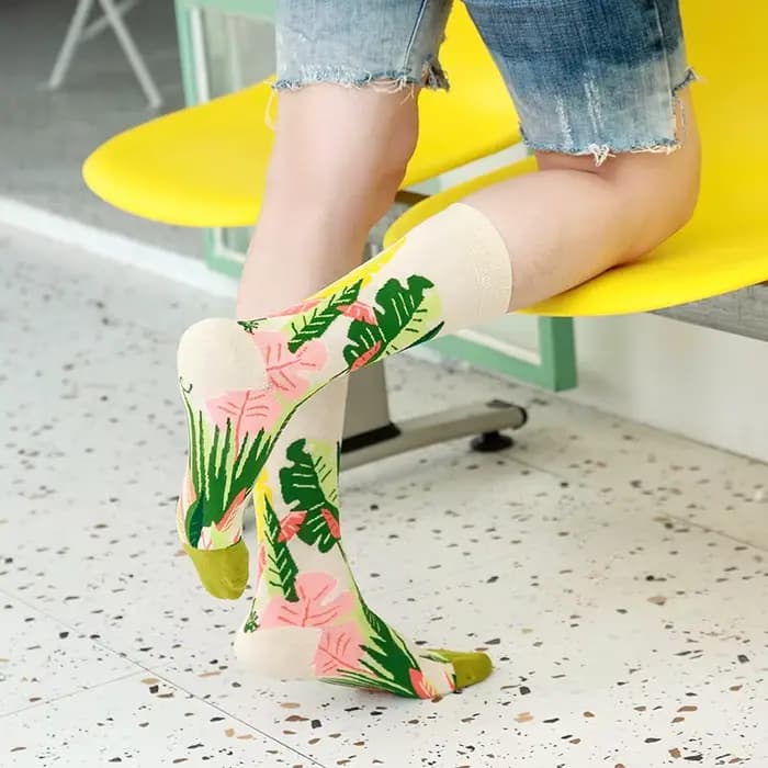 Nouvelles femmes fleur plante chaussettes Collection Kawaii décontracté femme coton chaussette littéraire hommes chaussette