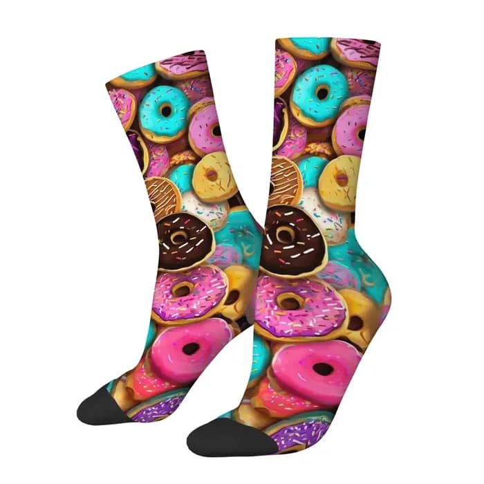 Chaussettes amusantes pour hommes en forme de donut