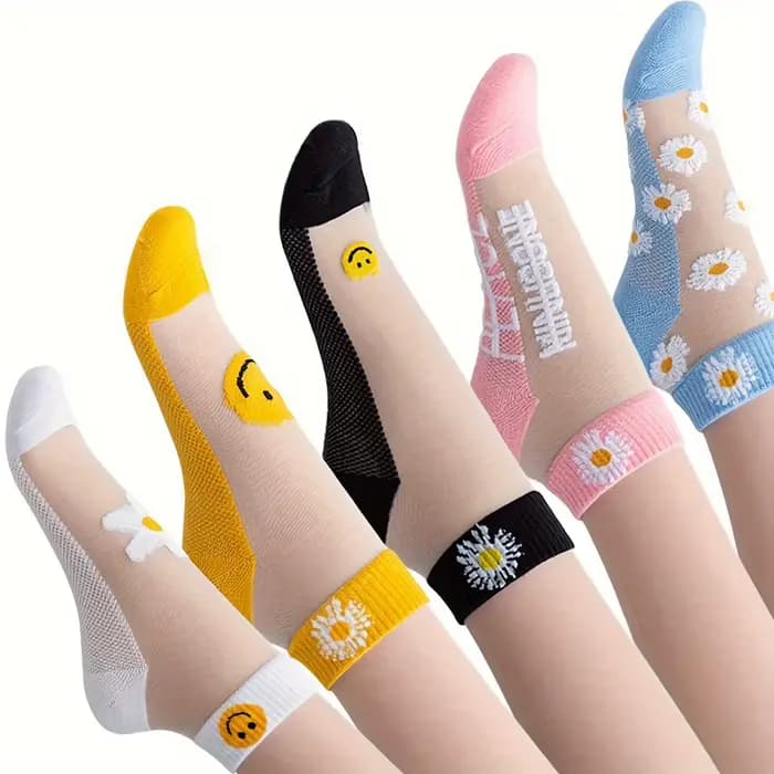 Andr& Smiley-Ensemble de chaussettes courtes pour femmes