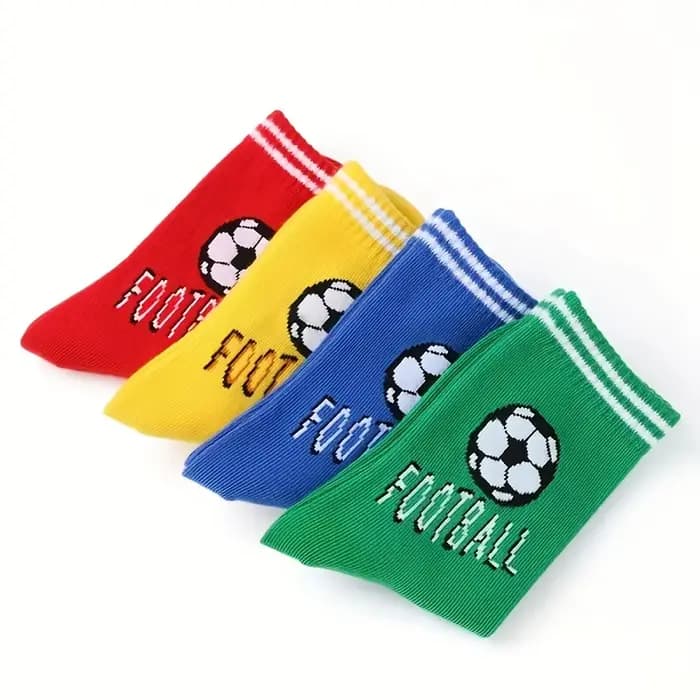 4 paires de chaussettes pour enfants avec motifs de lettres de football