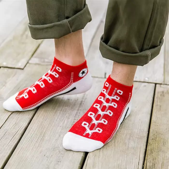 Mode drôle femmes hommes Harajuku Style chaussettes Kawaii chaussure imprimer mignon chaussette courte cadeau