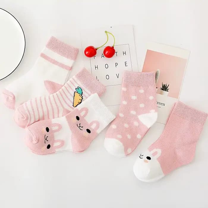 5 paires/lot enfants chaussettes en coton doux garçon fille bébé infantile mode rayure chaud pour automne hiver 0-6 ans