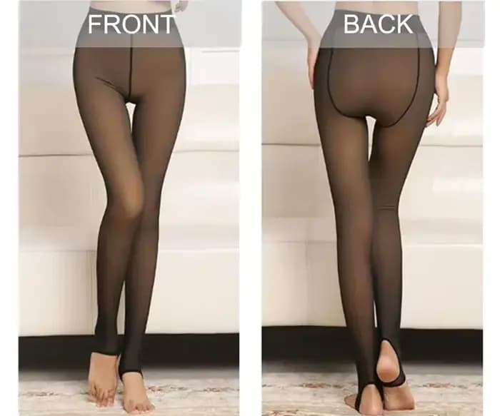 Collants thermiques doublés polaire femme