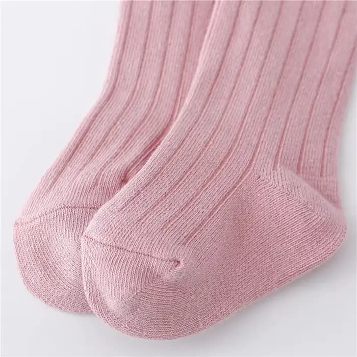 Chaussettes en coton à rayures solides pour garçon et fille de 0 à 5 ans, souples, longues au genou, pour le sport scolaire, 12 documents