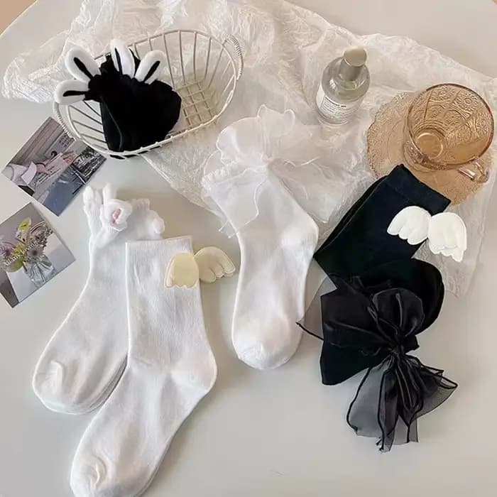 Chaussettes à volants en dentelle avec nœud papillon pour femmes et filles