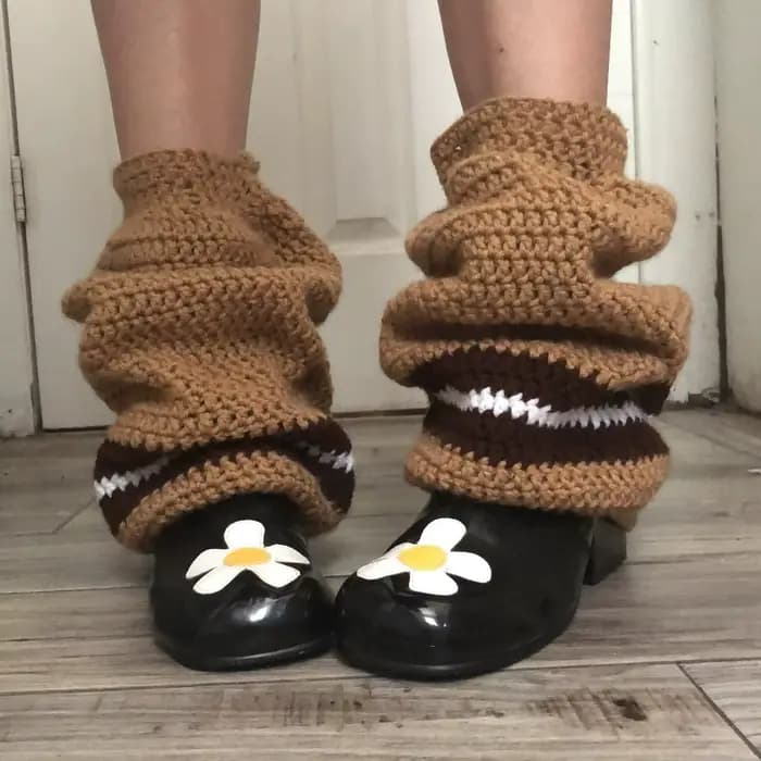 Hirigin-Chaussettes longues au crochet pour femmes