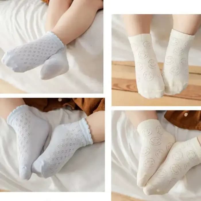 1 paire de chaussettes d'été pour bébés garçons et filles, maille ultra-fine douce, filet pour enfants, nouveau-nés, nourrissons, trou antidérapant