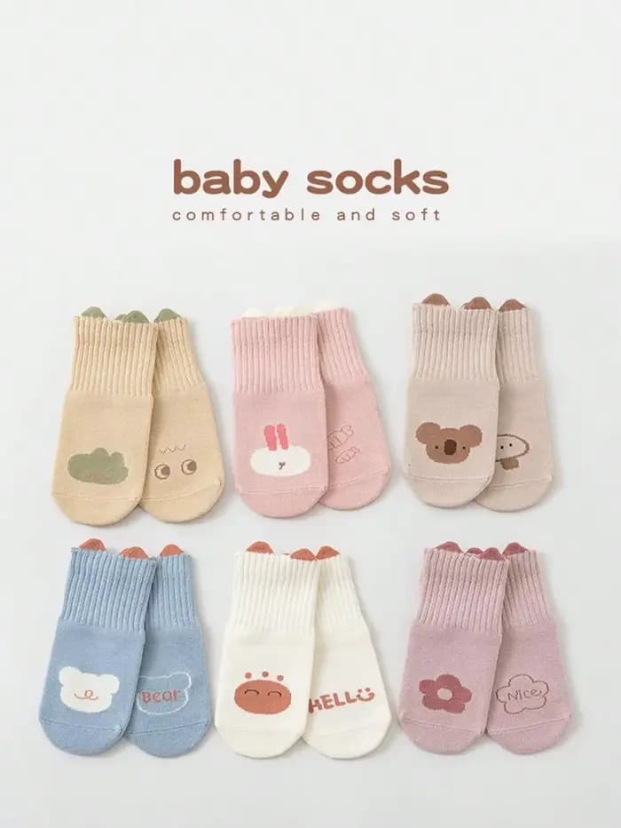 1/6 paires de chaussettes pour bébé pour le printemps et l'automne