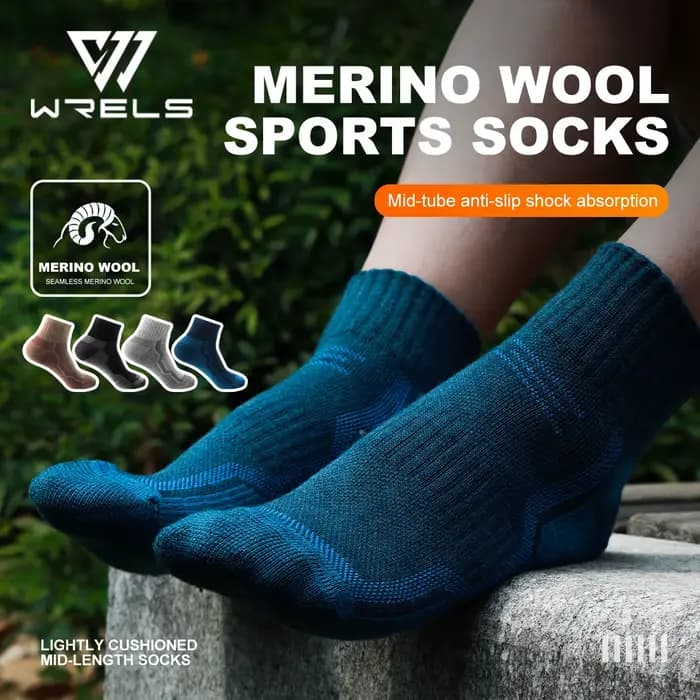 WRELS Chaussettes de marathon en laine mérinos