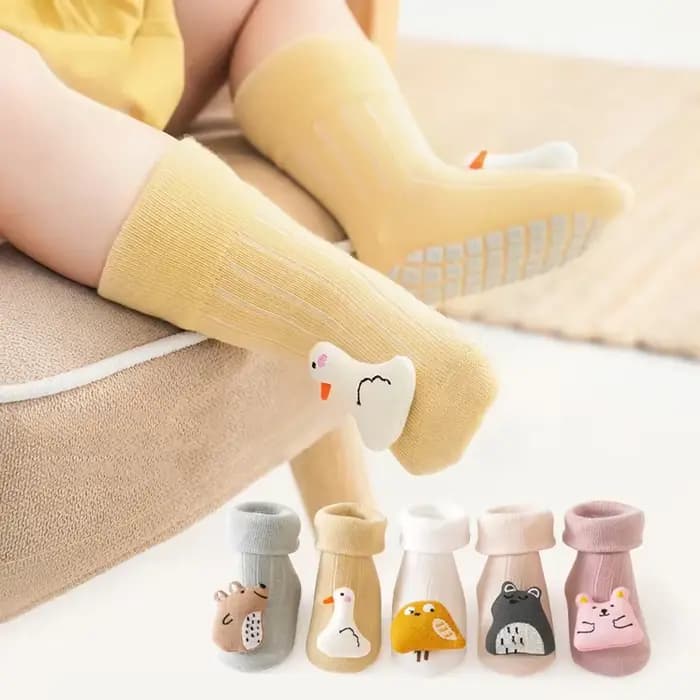 Mignon dessin animé Animal bébé chaussettes pour garçon fille hiver printemps coton ours canard anti-dérapant semelle