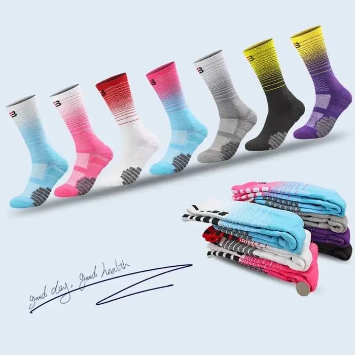 Sport cyclisme basket-ball chaussettes Compression course homme noir tendance respirant longue randonnée amortissement athlétique professionnel grands enfants