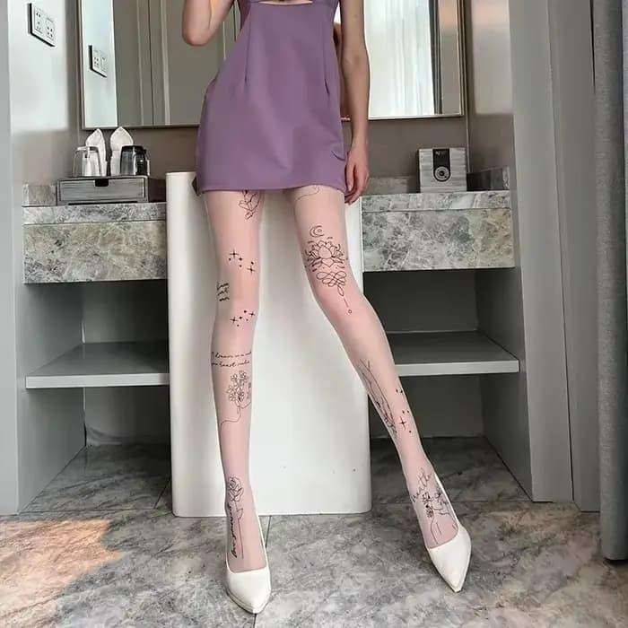 Collants sexy pour femmes avec motifs de tatouages