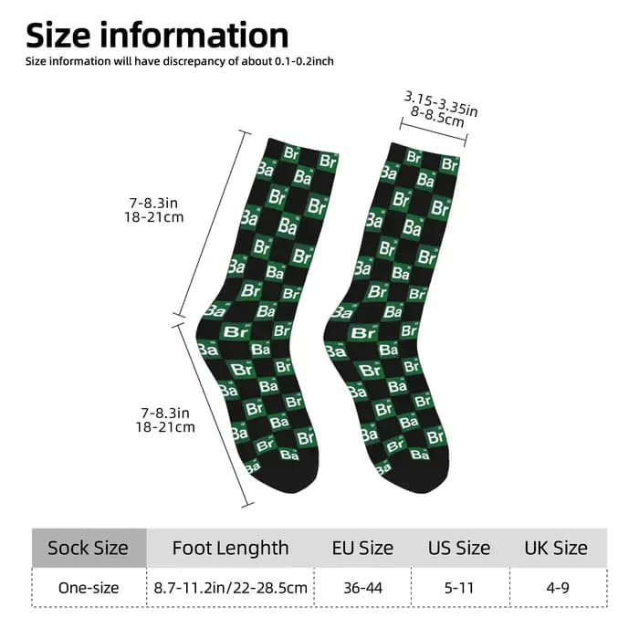 Chaussettes personnalisées Kawaii Breaking Bad Elements pour hommes et femmes