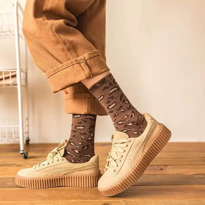 Mode décontracté Vintage léopard femmes chaussettes personnalité Harajuku hip-hop sauvage classique bas course Sport Skateboard