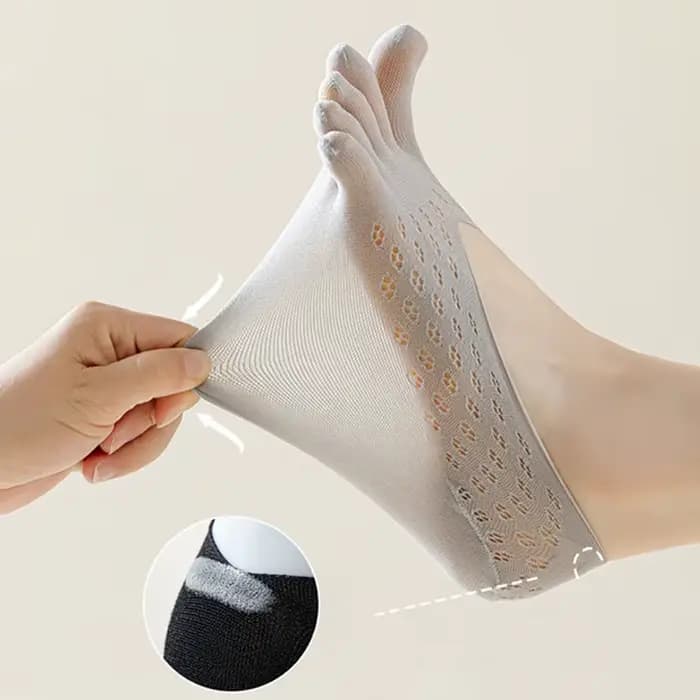 3/5 paires de chaussettes à bout ouvert pour femmes, respirantes, ultra-fines, élastiques, invisibles, simples et confortables, pour l'été.