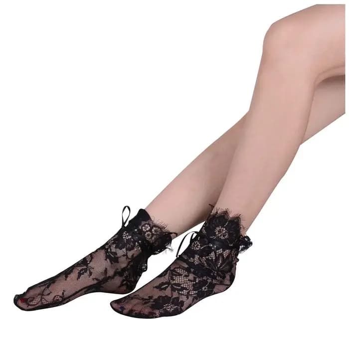 Lolita-Chaussettes en dentelle pour femmes, sexy, résille, respirantes, fines, fil de rinçage, transparentes, élastiques, 1 paire