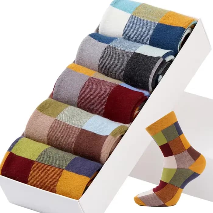 5 paires/lot coton peigné hommes chaussettes