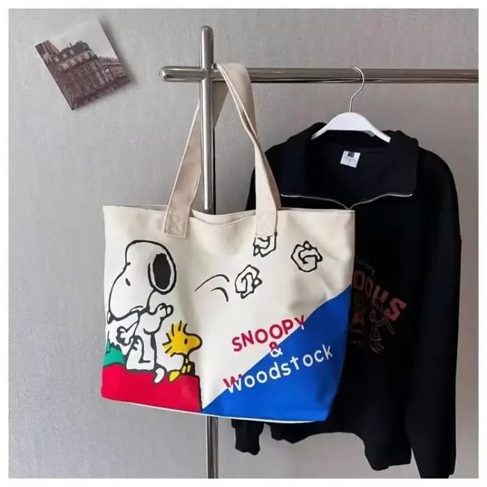 Snoopy Girl nouveau dessin animé mignon mode polyvalent voyage décontracté léger grande capacité stockage épaule Portable sac en toile