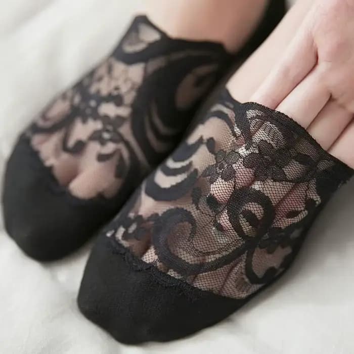 Nouvelles femmes chaussettes pantoufles anti-dérapant respirant mignon dentelle