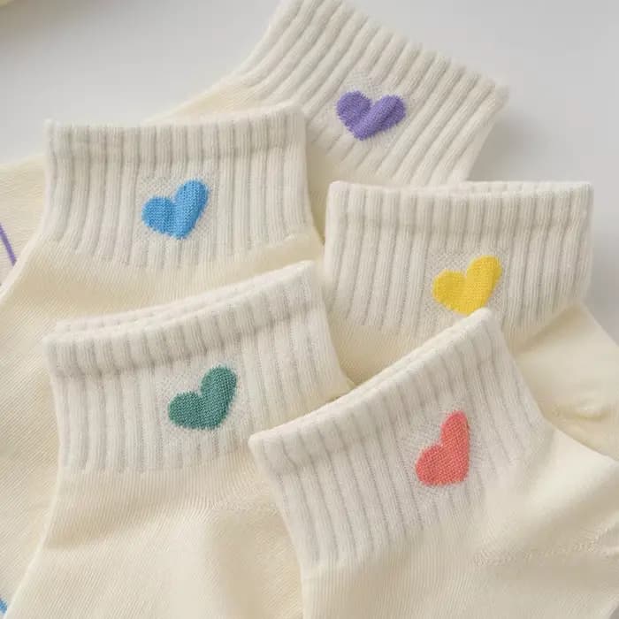 Lot de 5 paires de chaussettes blanches en coton pour femmes