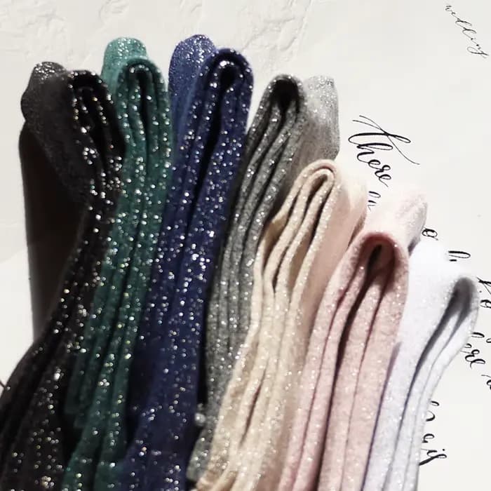 Chaussettes à paillettes couleur bonbon pour femmes
