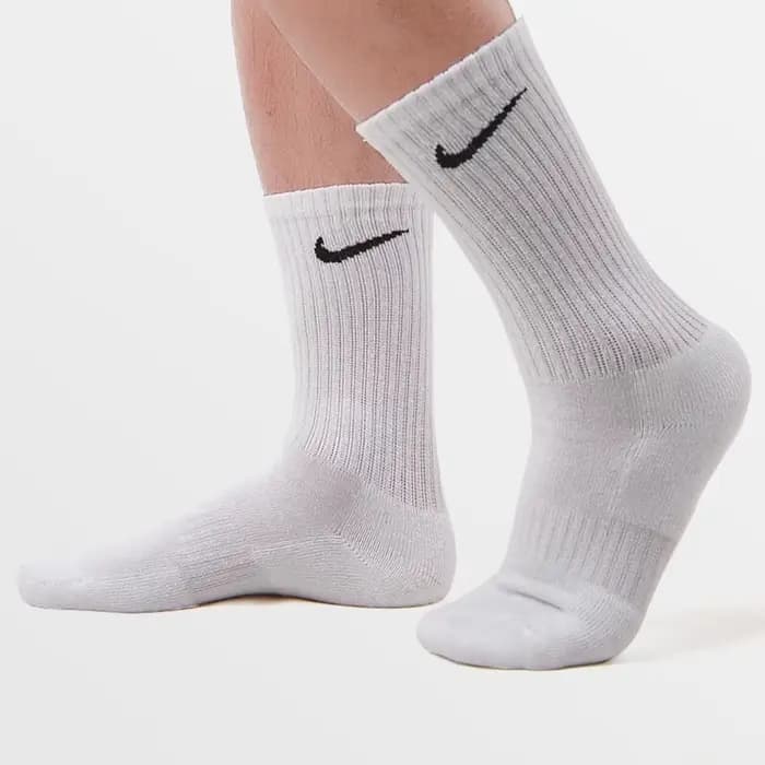 Nike Everyday Cushion Crew Logo Chaussettes de course unisexe Combo Pack Blanc SX7664-100