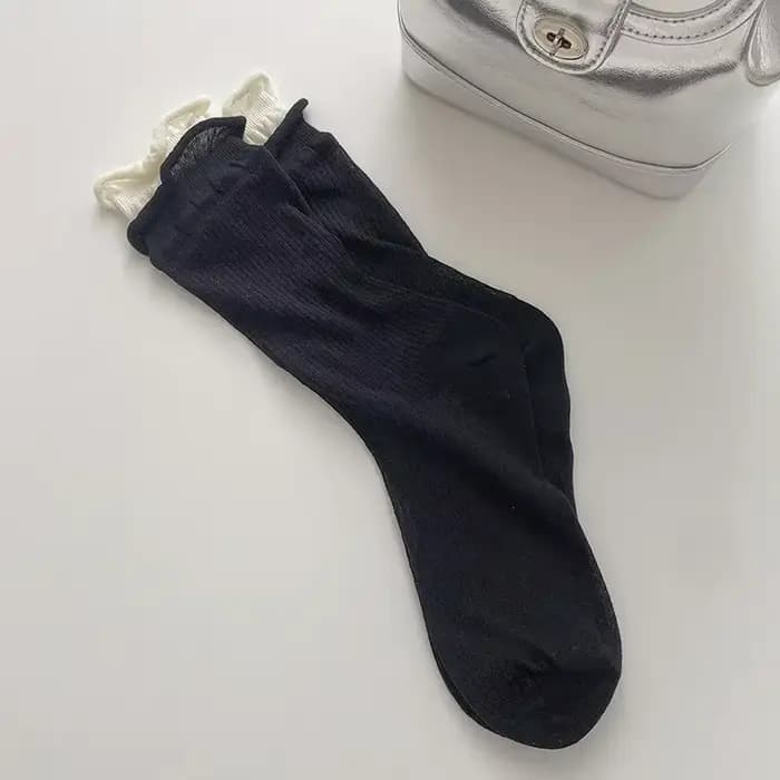 Chaussettes Midtube assorties à Double nervuré pour femmes et chaussettes assorties bonbons pour Morandi, bas assortis à la mode pour femmes