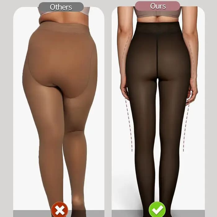 Collants doublés en polaire à une couture