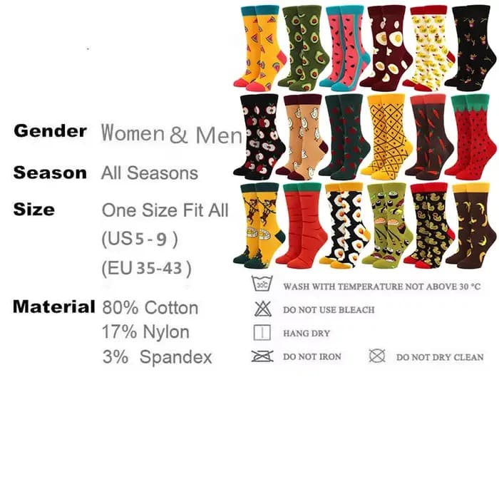Femmes heureux chaussettes drôles avec impression fruits nourriture Art mignon hiver