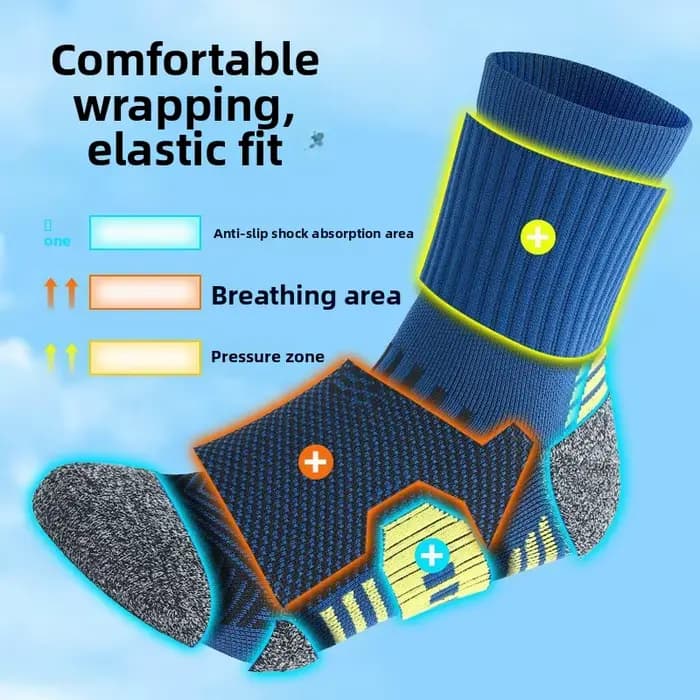 Chaussettes de sport pour hommes, chaussettes de course à pied, de randonnée en plein air, respirantes, professionnelles, absorbant les chocs, chaussettes de cyclisme extensibles