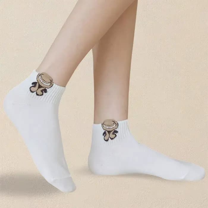 Chaussettes de rinçage à motifs d'ours en peluche de dessin animé pour femmes