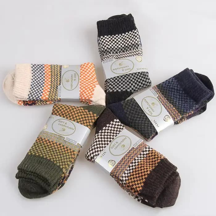5 paires/lot hommes chaussettes hiver épais chaud rayure laine chaussettes décontracté chaussette affaires hommes chaussettes de haute qualité