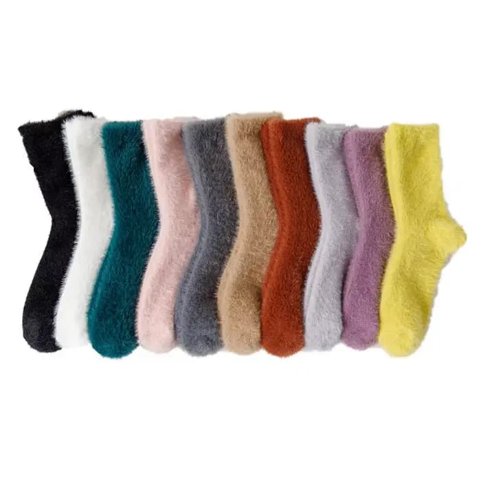 Chaussettes mi-tube épaisses pour femmes, chaussettes de couchage Kawaii, sourire de vison, lieux chauds, automne, hiver, 2023