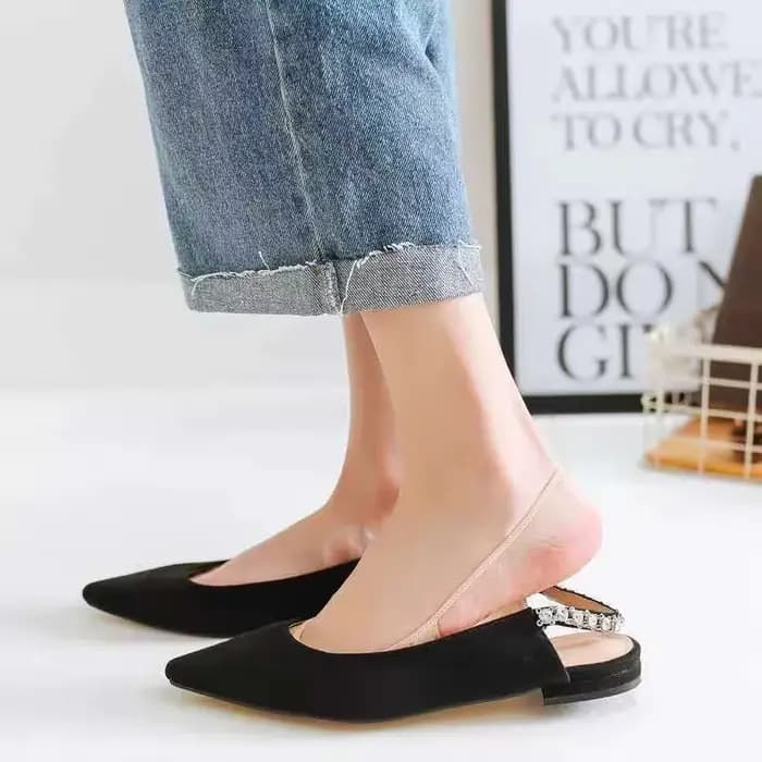 Chaussettes invisibles antidérapantes pour femmes, pour talons hauts, chaussettes d'été légères en coton, 3 paires