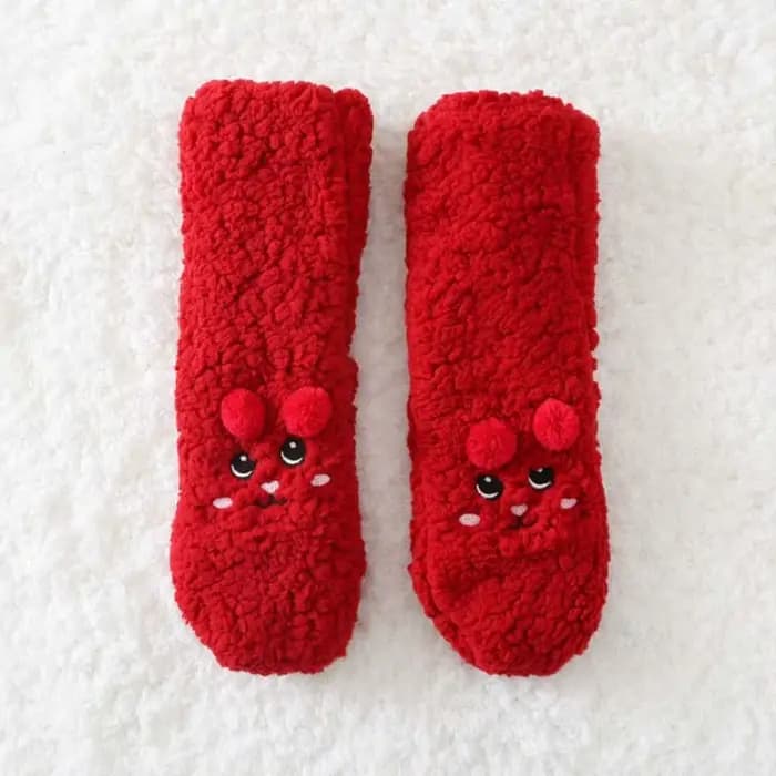 Chaussettes thermiques épaisses brodées douces